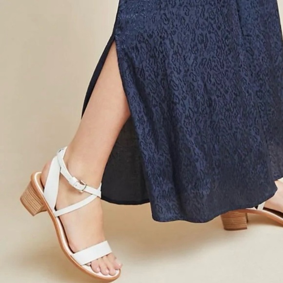 Maeve by Anthropologie Jacqueline Jacquard Leopard Jumpsuit Navy Blue Medium - Picture 3 of 14